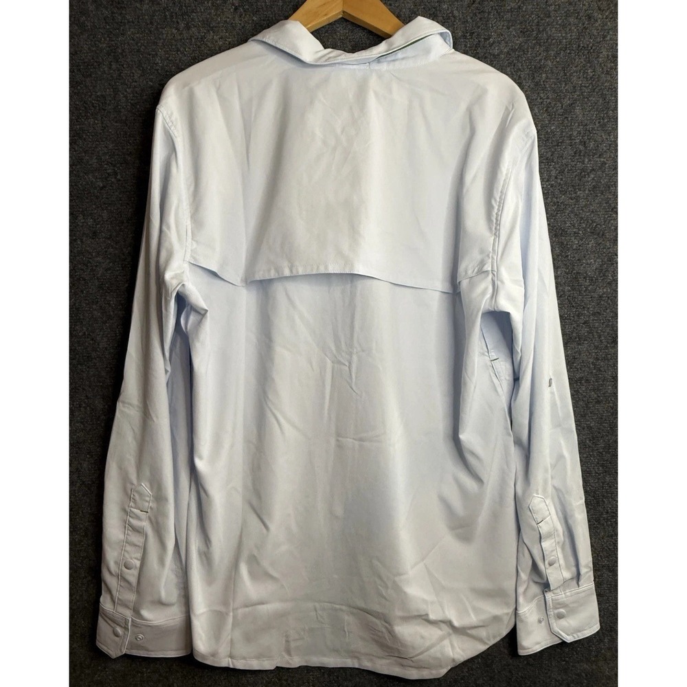Stio Men's Button Shirt Mist Blue Hatcher Long Sleeve L Vented Lightweight - Picture 12 of 15